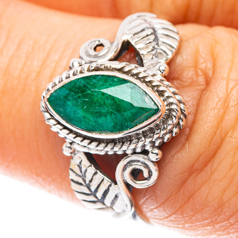 Green Sillimanite Leaf 925 Sterling Silver Ring Size 7 (925 Sterling Silver) R5348
