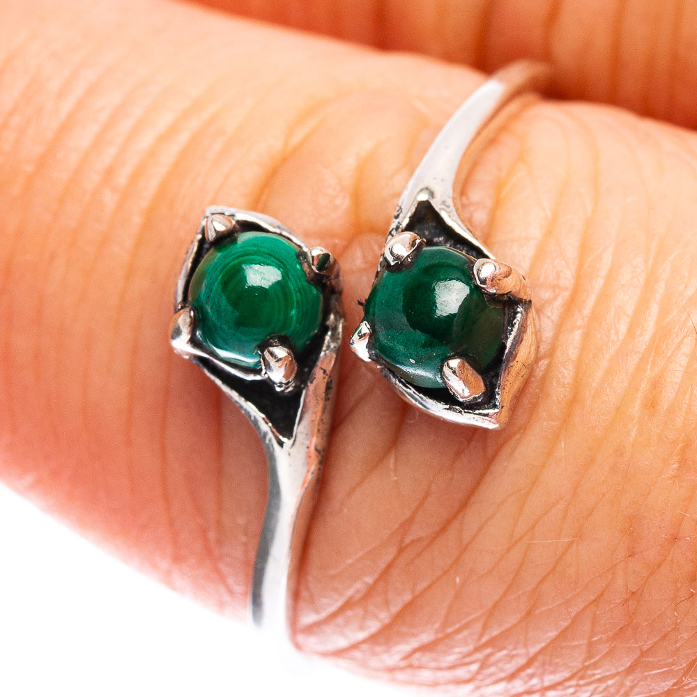 Dainty Malachite Ring Size 8 (.925 Sterling Silver)