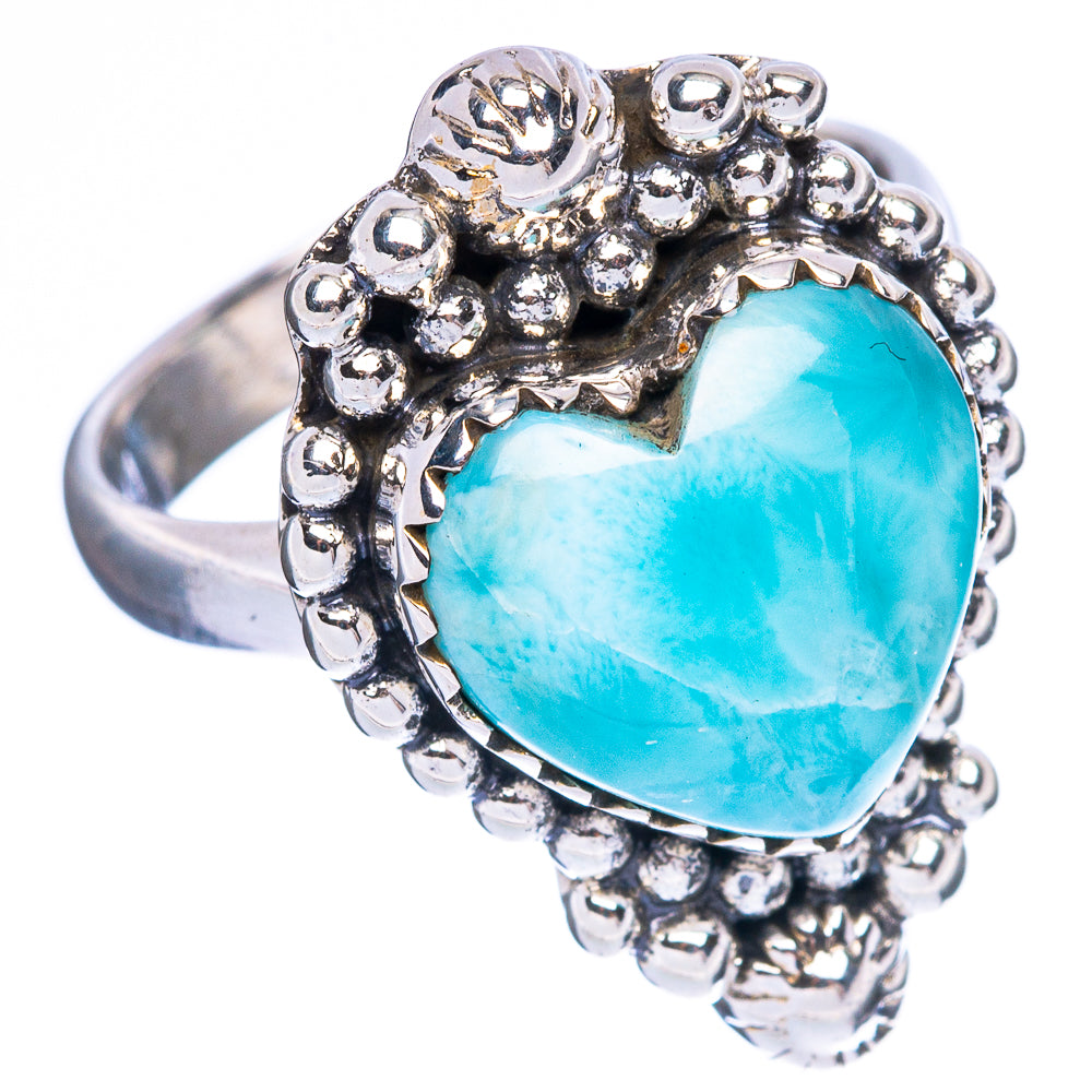 Larimar Heart Ring Size 7.25 (925 Sterling Silver) R2492