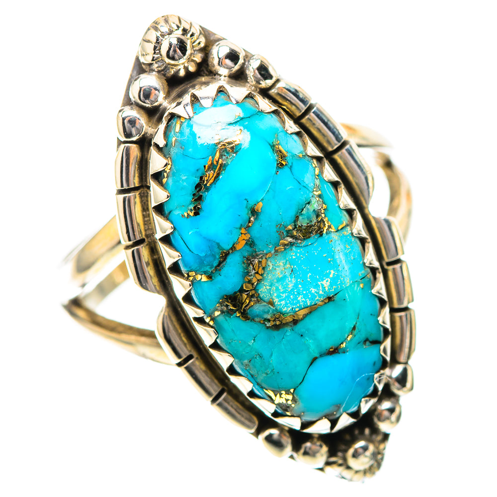 Blue Copper Composite Turquoise Ring Size 6.5 (925 Sterling Silver) RING139255