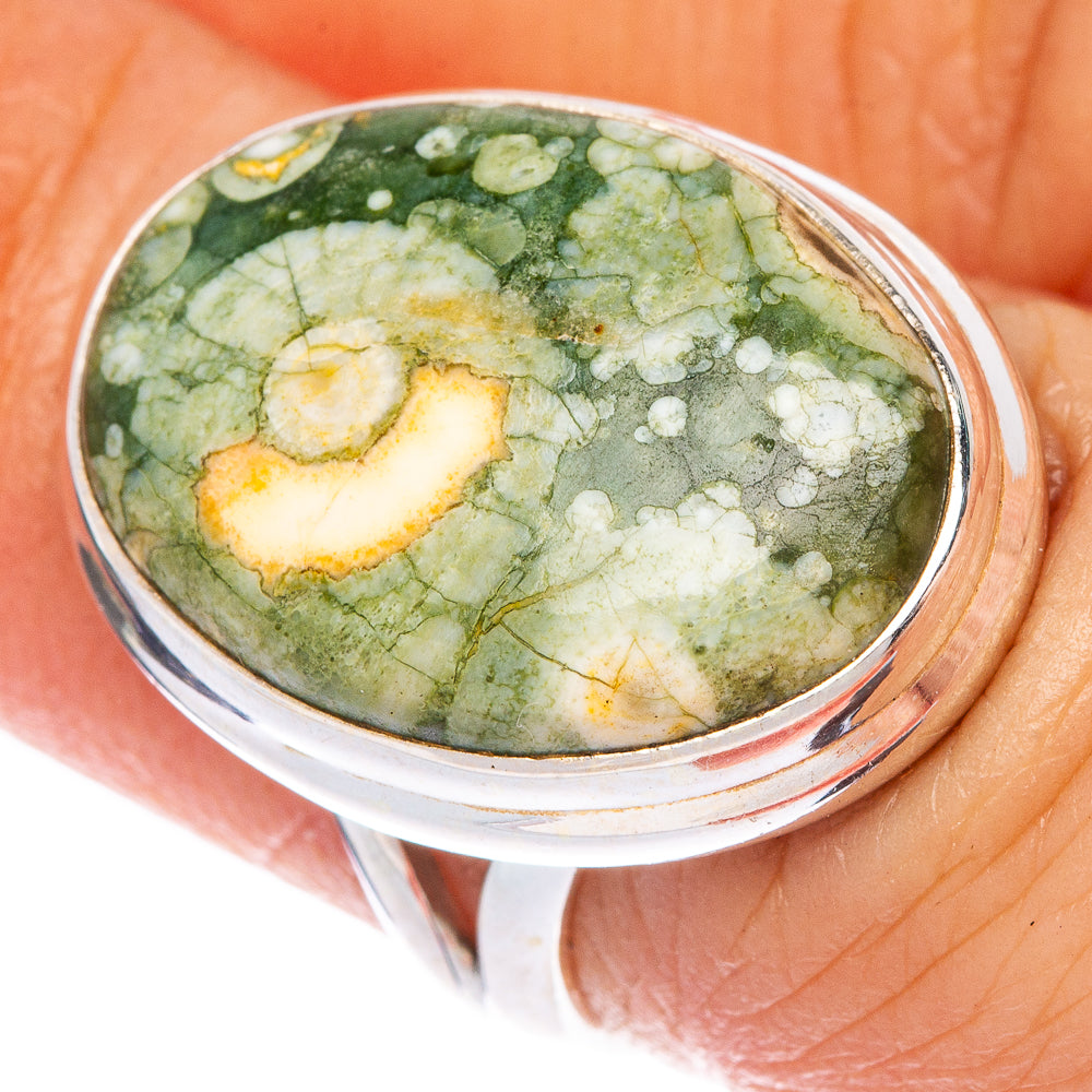 Rainforest Jasper Ring Size 6 (925 Sterling Silver) R1425