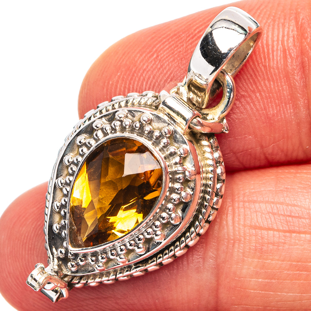 Premium Citrine Poison Pendant 1 3/8" (.925 Sterling Silver)