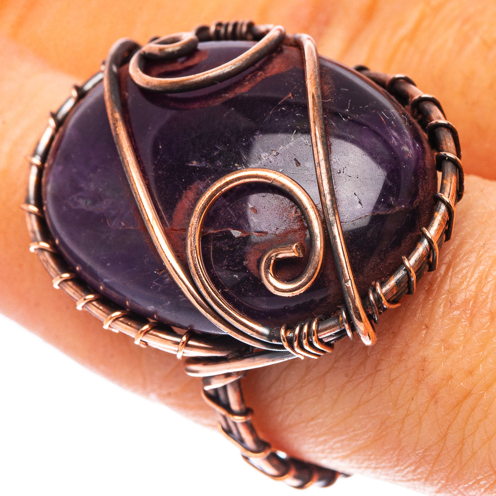 Amethyst Ring Size 7.5 (Oxidized Copper)