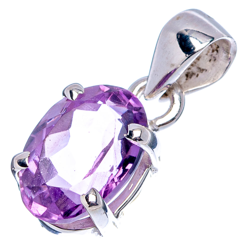 Faceted Amethyst Dainty Pendant 7/8" (.925 Sterling Silver)