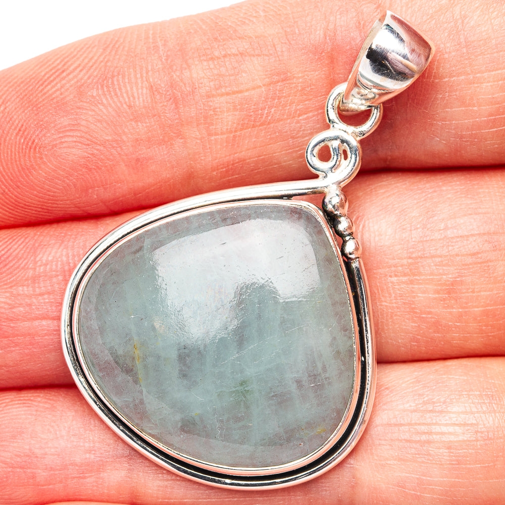 Premium Aquamarine Pendant 1 3/4" (.925 Sterling Silver)