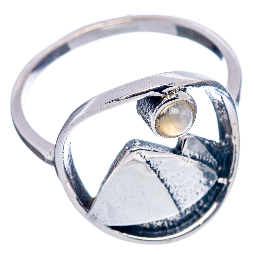 Rainbow Moonstone Mountain Dainty Ring Size 6.5 (.925 Sterling Silver)
