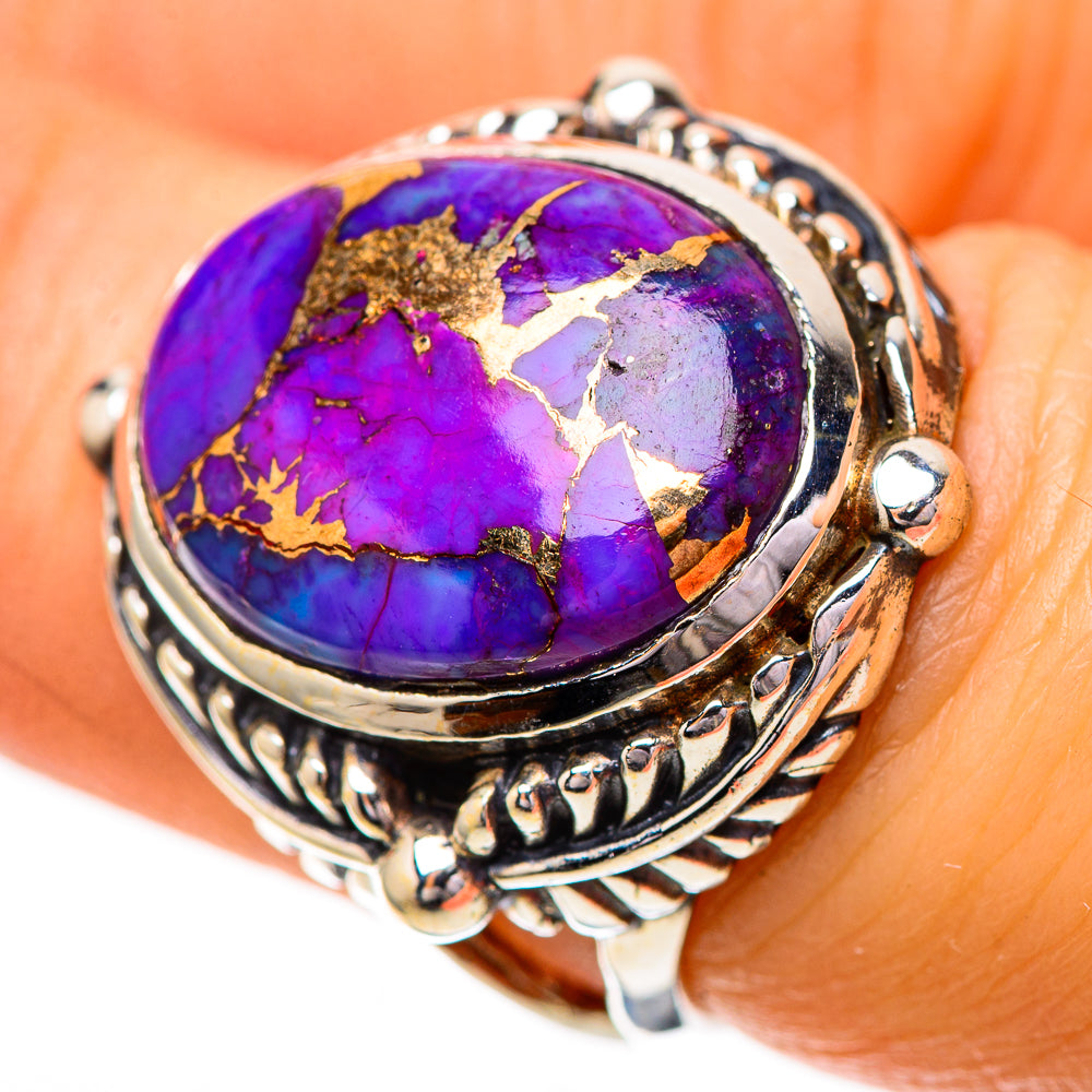 Purple Copper Composite Turquoise Ring Size 6.5 (925 Sterling Silver) RING139801