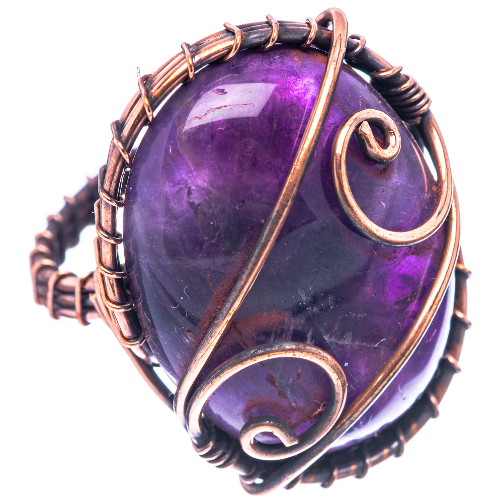 Amethyst Ring Size 7.5 (Oxidized Copper)