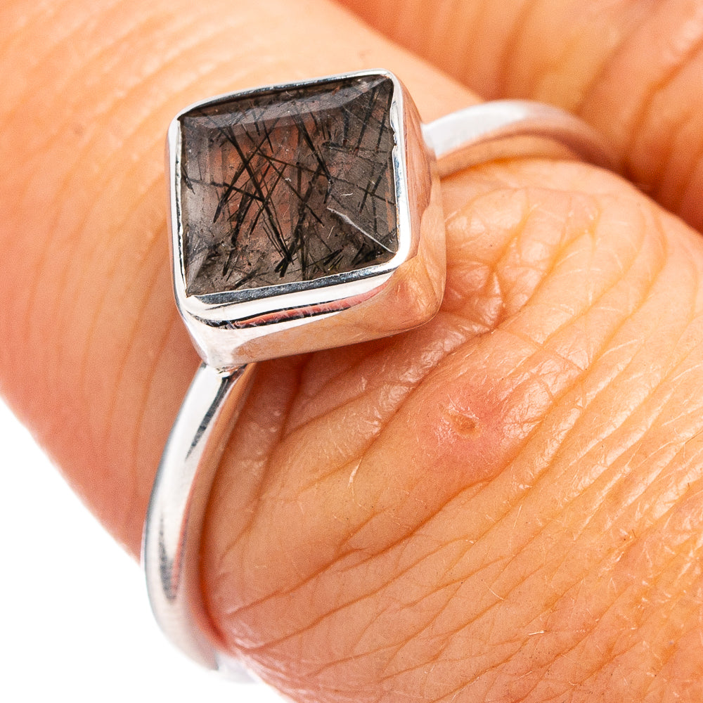 Tourmalinated Quartz Ring Size 7 (.925 Sterling Silver)