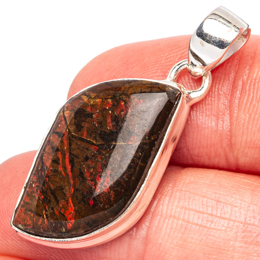 Rare Ammolite Pendant 1 3/8" (925 Sterling Silver) P43410