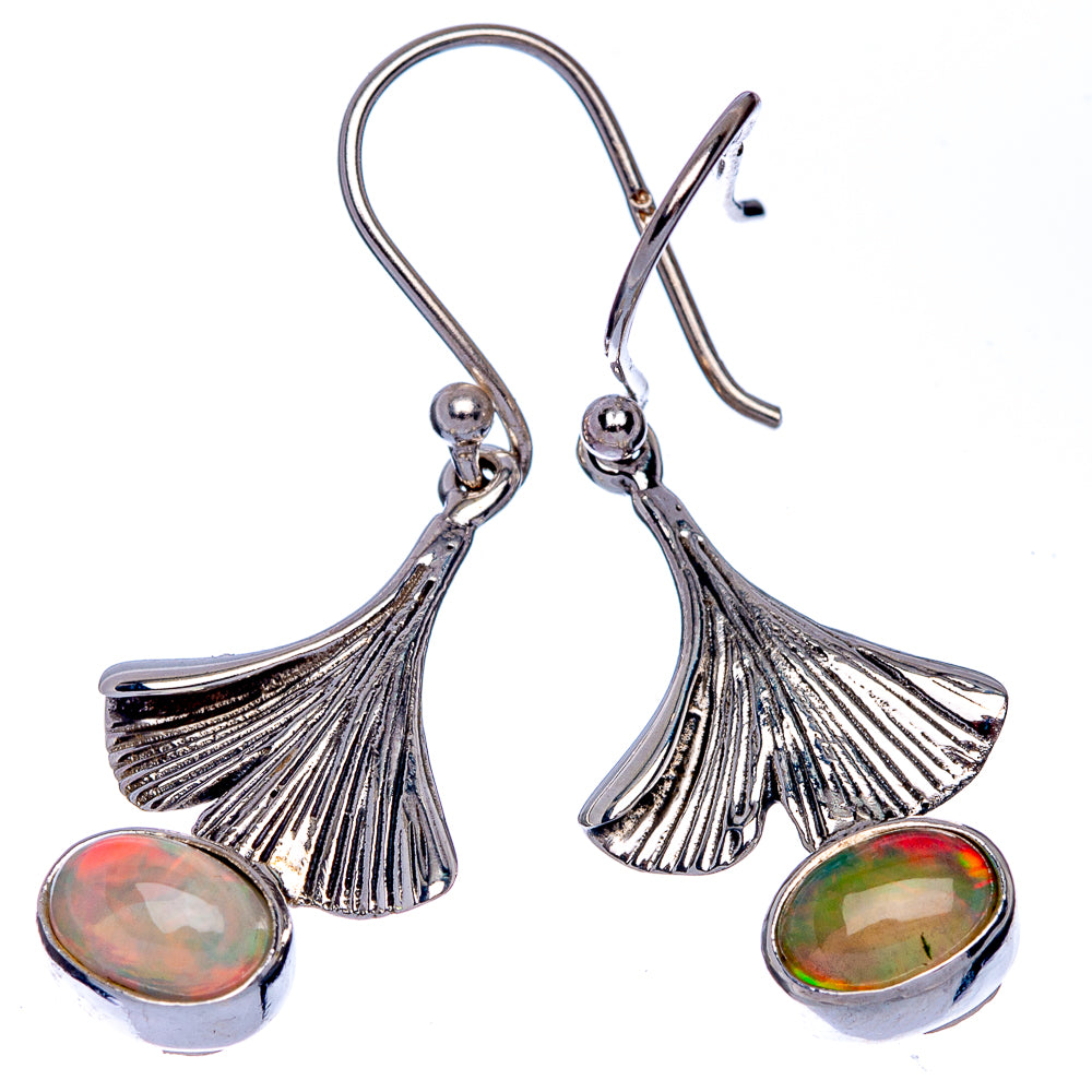 Rare Natural Ethiopian Opal Earrings 1 3/8" (925 Sterling Silver) E433403