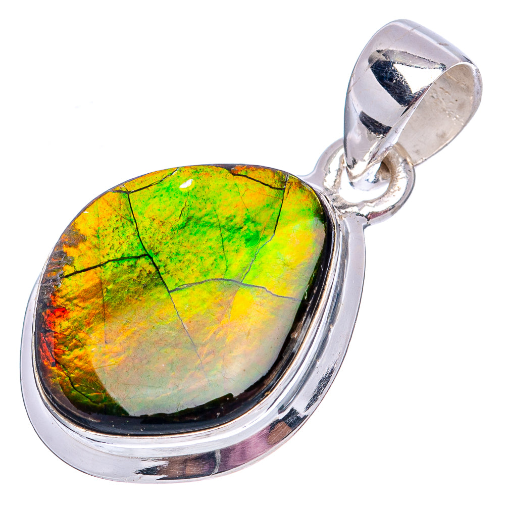 Premium Canadian Ammolite Pendant 1 1/8" (.925 Sterling Silver)