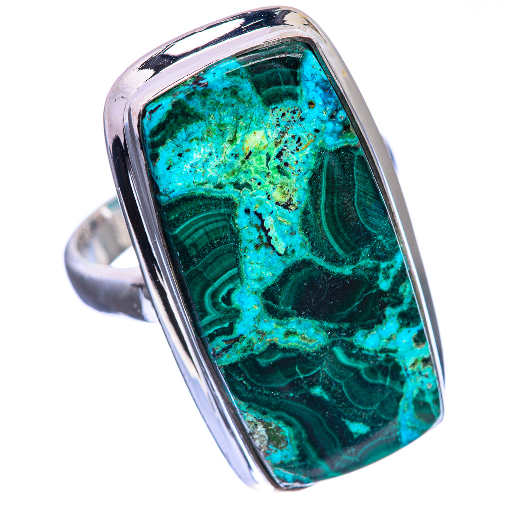 Malachite In Chrysocolla 925 Sterling Silver Ring Size 6.25