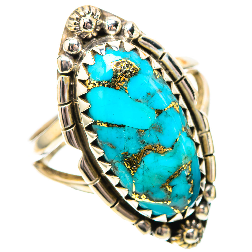 Blue Copper Composite Turquoise Ring Size 6.5 (925 Sterling Silver) RING139151