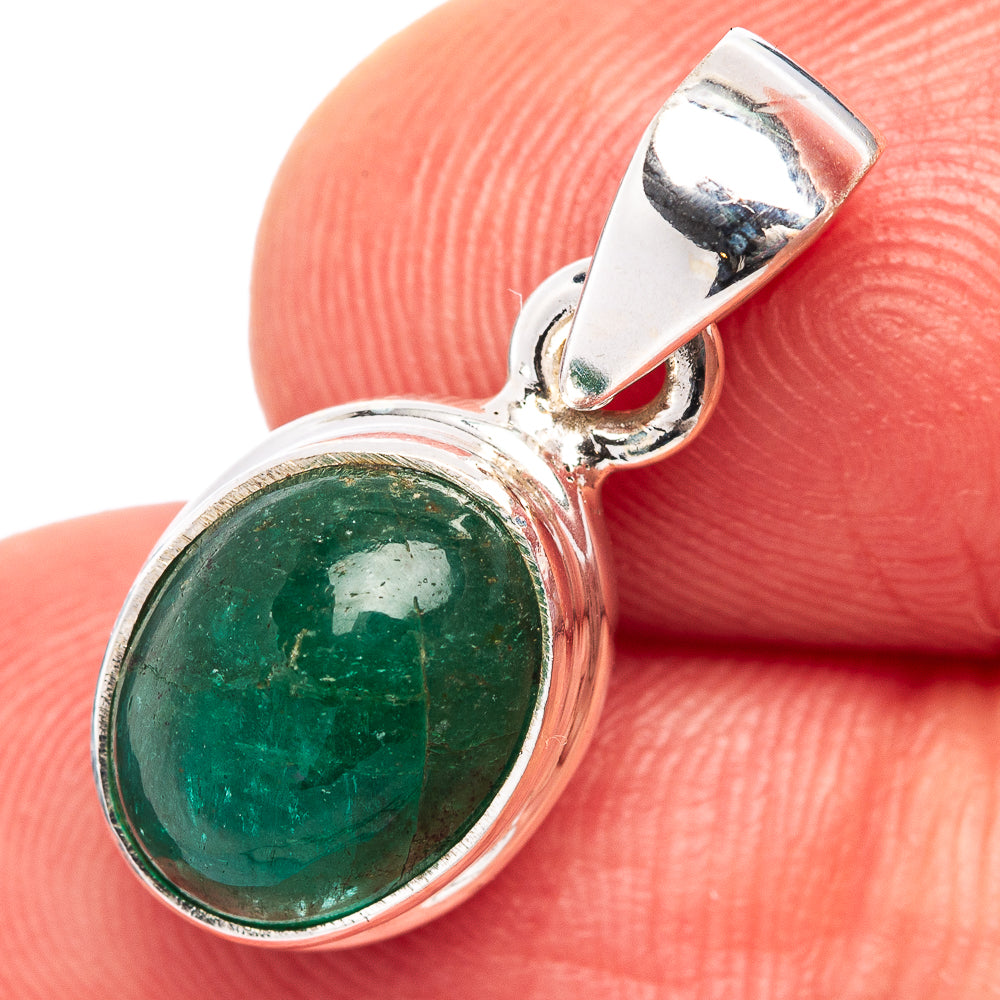 Rare Premium Zambian Emerald Pendant 7/8" (.925 Sterling Silver)