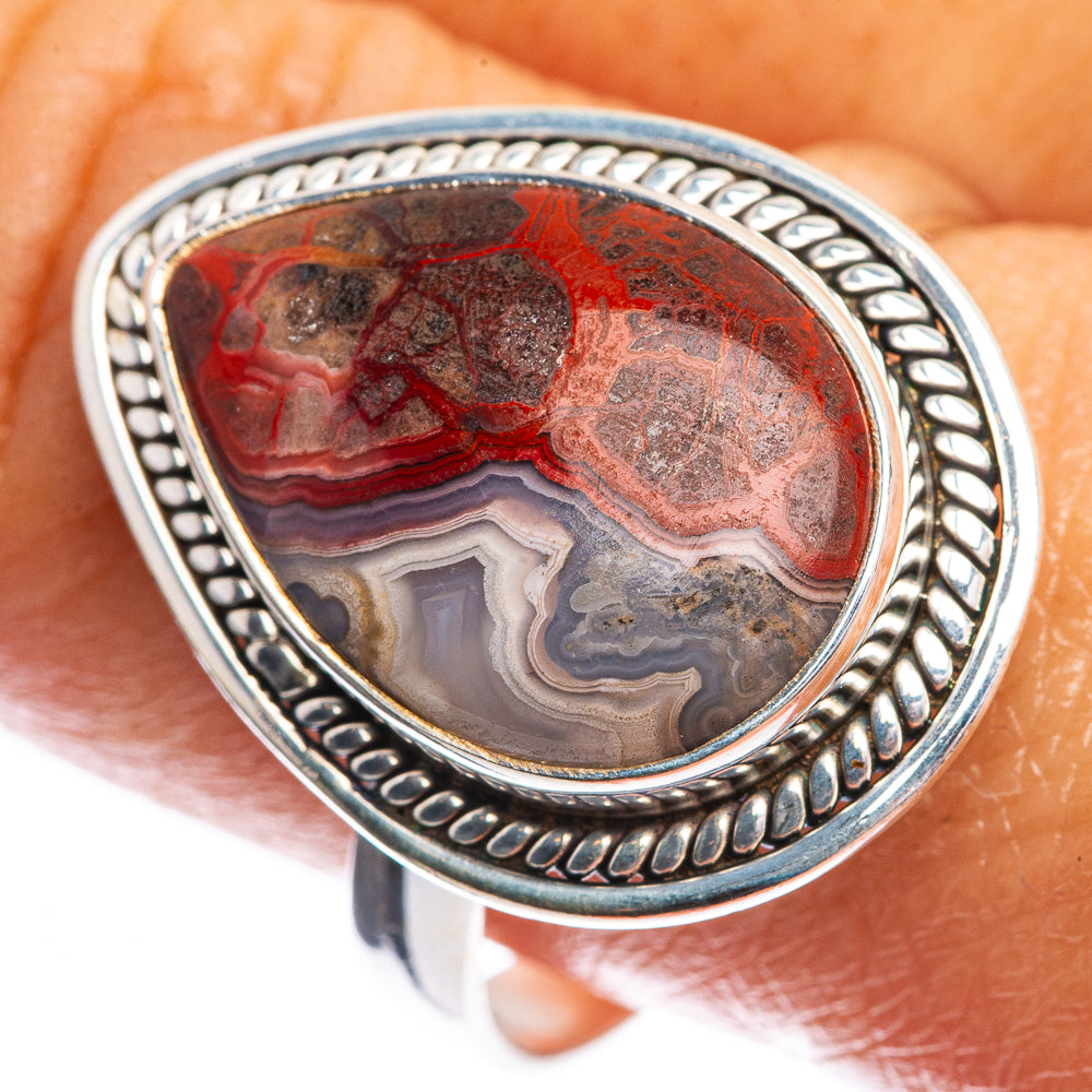 Crazy Lace Agate Ring Size 11.5 (925 Sterling Silver) R142410
