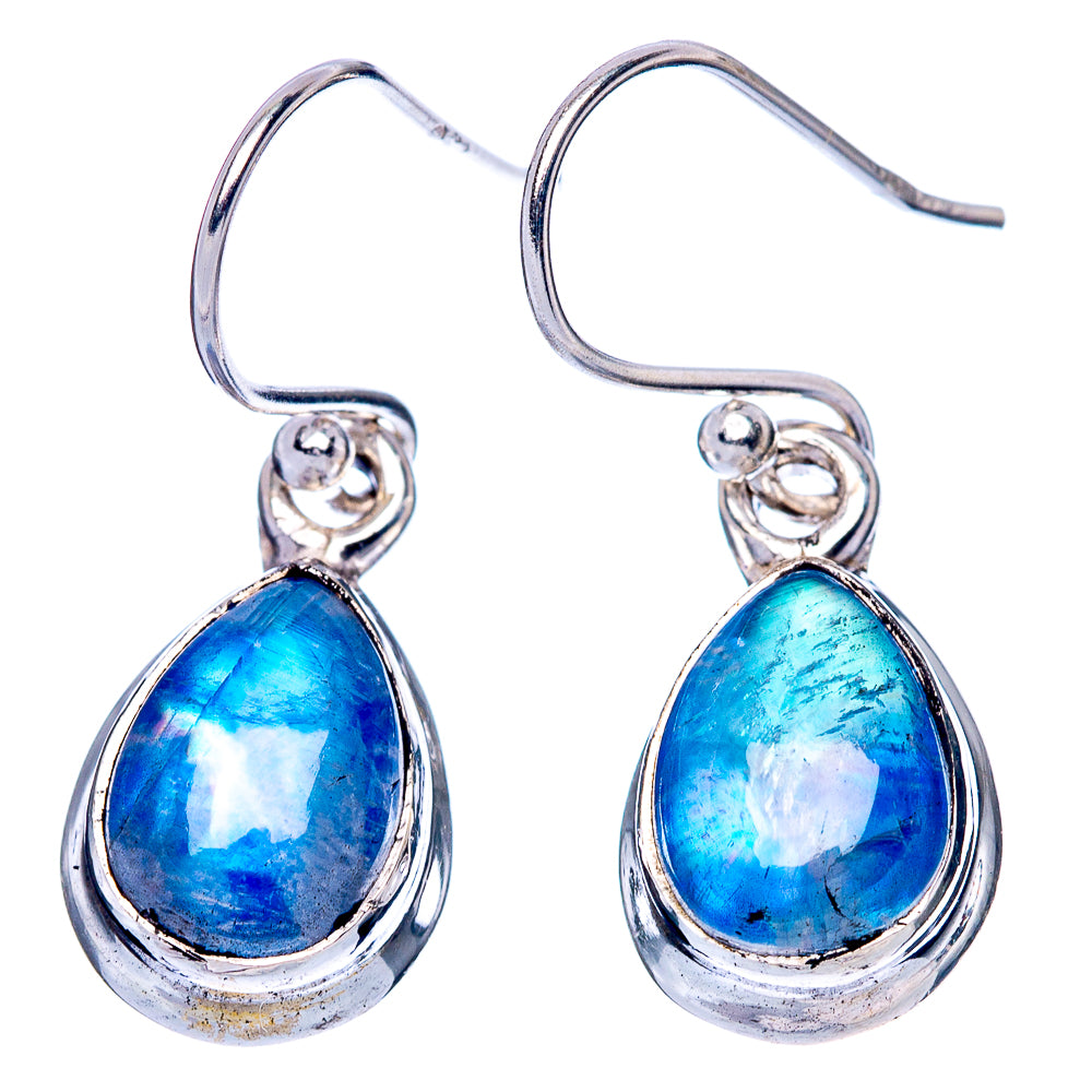 Rainbow Moonstone Earrings 1 1/8" (925 Sterling Silver) E1374