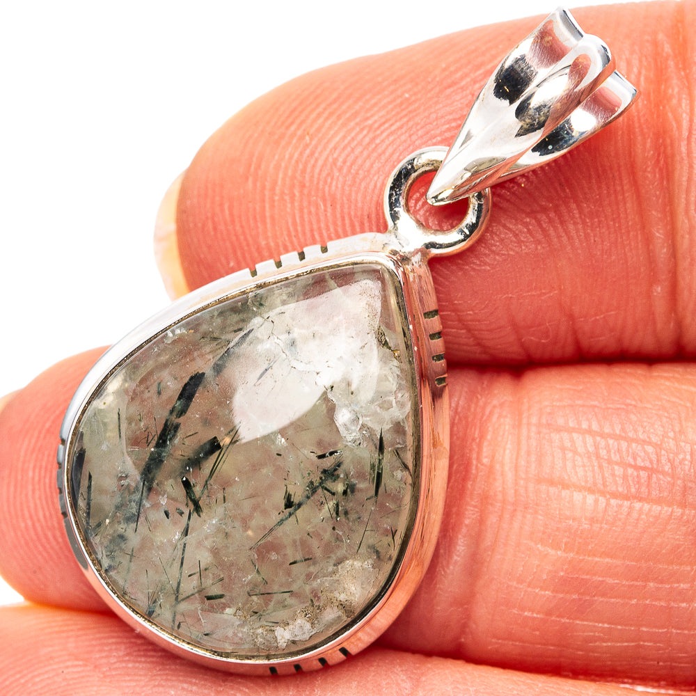 Prehnite Pendant 1 3/8" (.925 Sterling Silver)