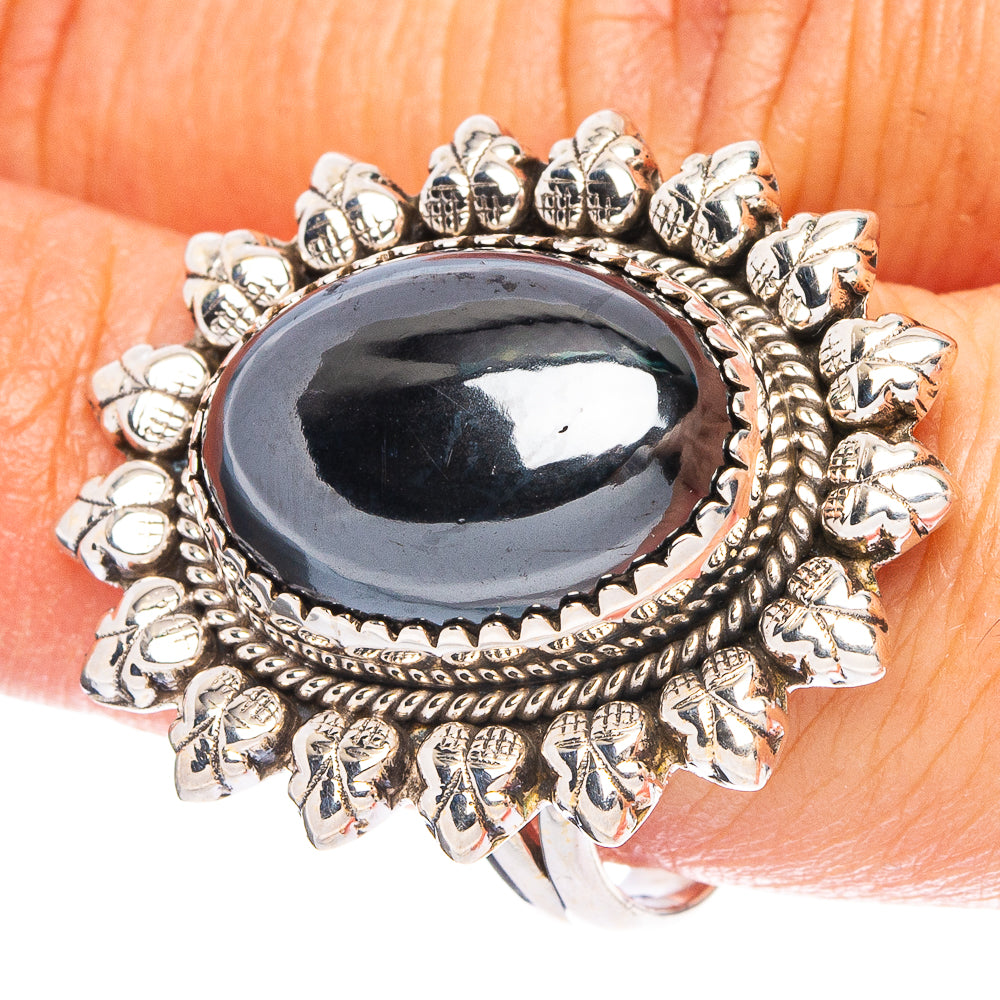 Large Hematite 925 Sterling Silver Ring Size 8.25 (925 Sterling Silver) R6403