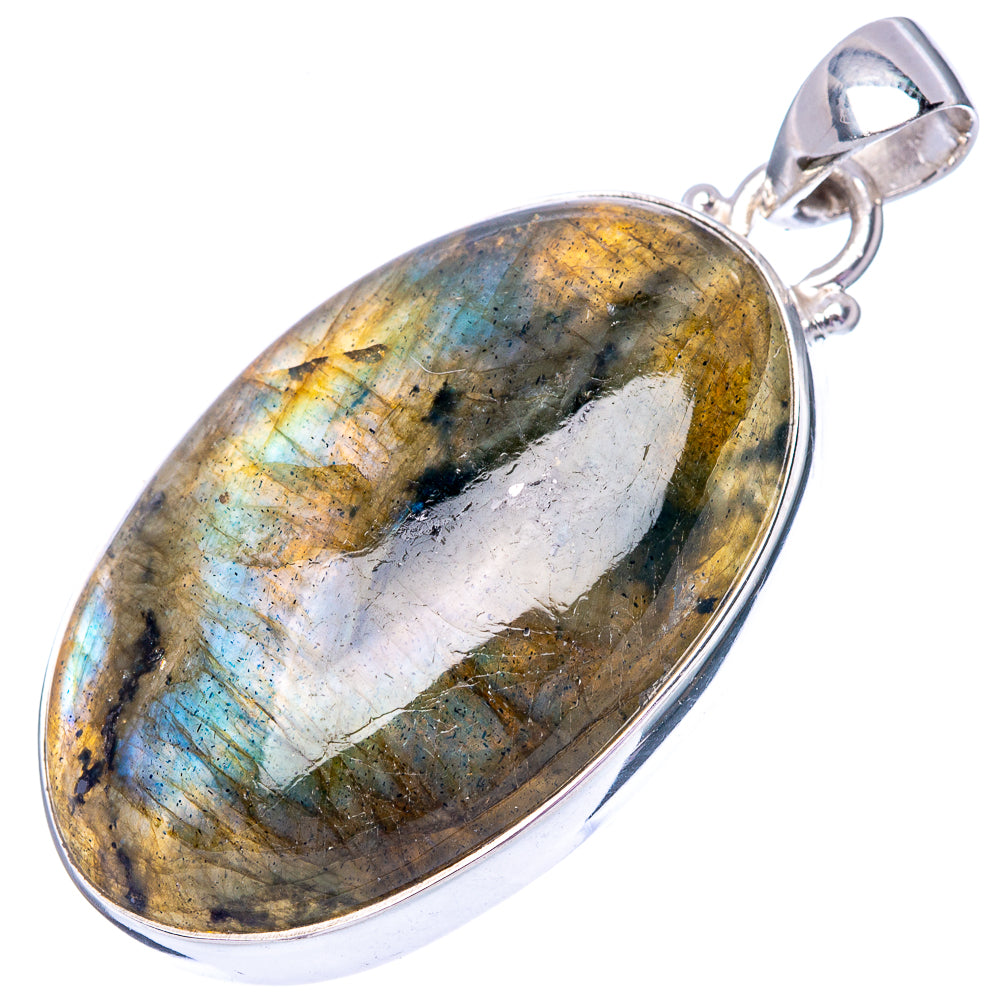 Labradorite 925 Sterling Silver Pendant 1 7/8" (925 Sterling Silver) P42687