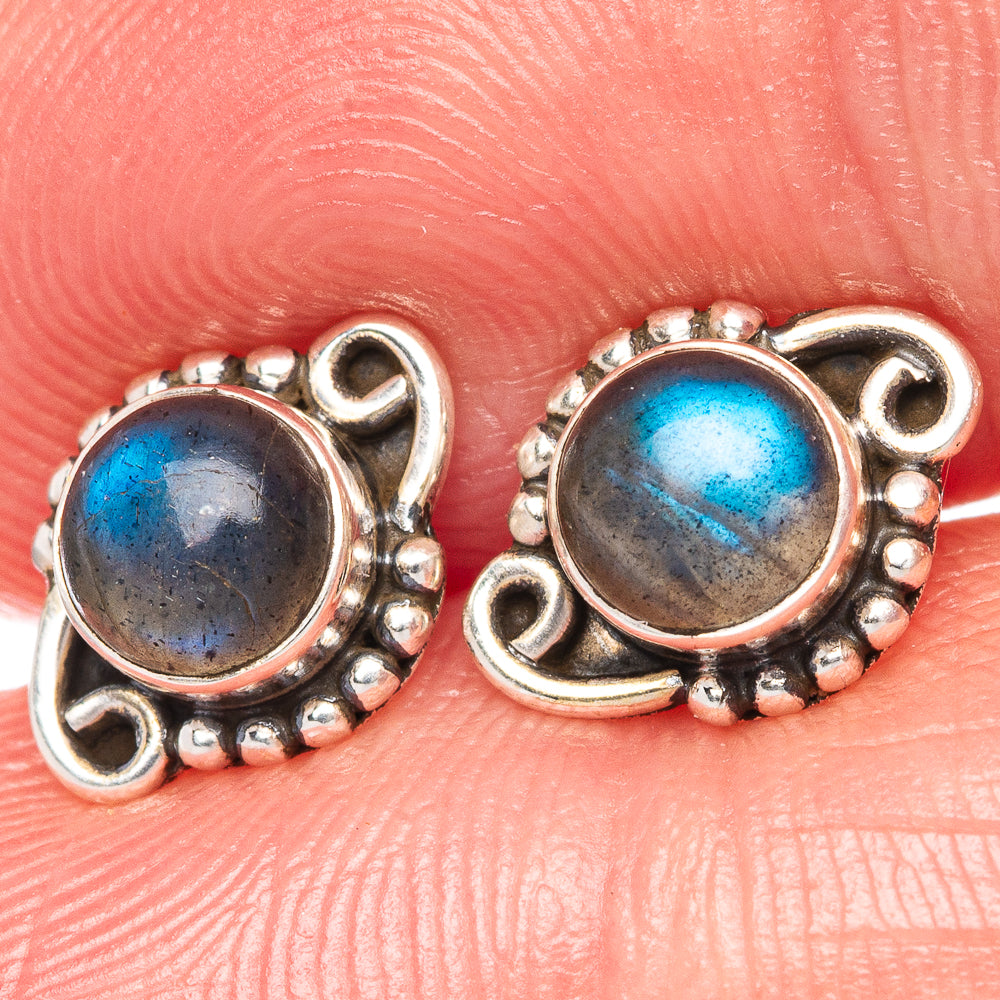 Labradorite Dainty Earrings 3/8" (925 Sterling Silver) E1992