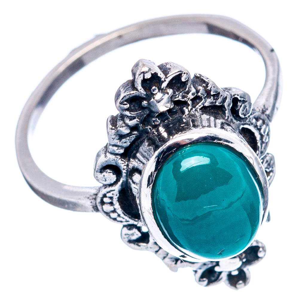 Green Onyx Dainty Ring Size 6 (.925 Sterling Silver)