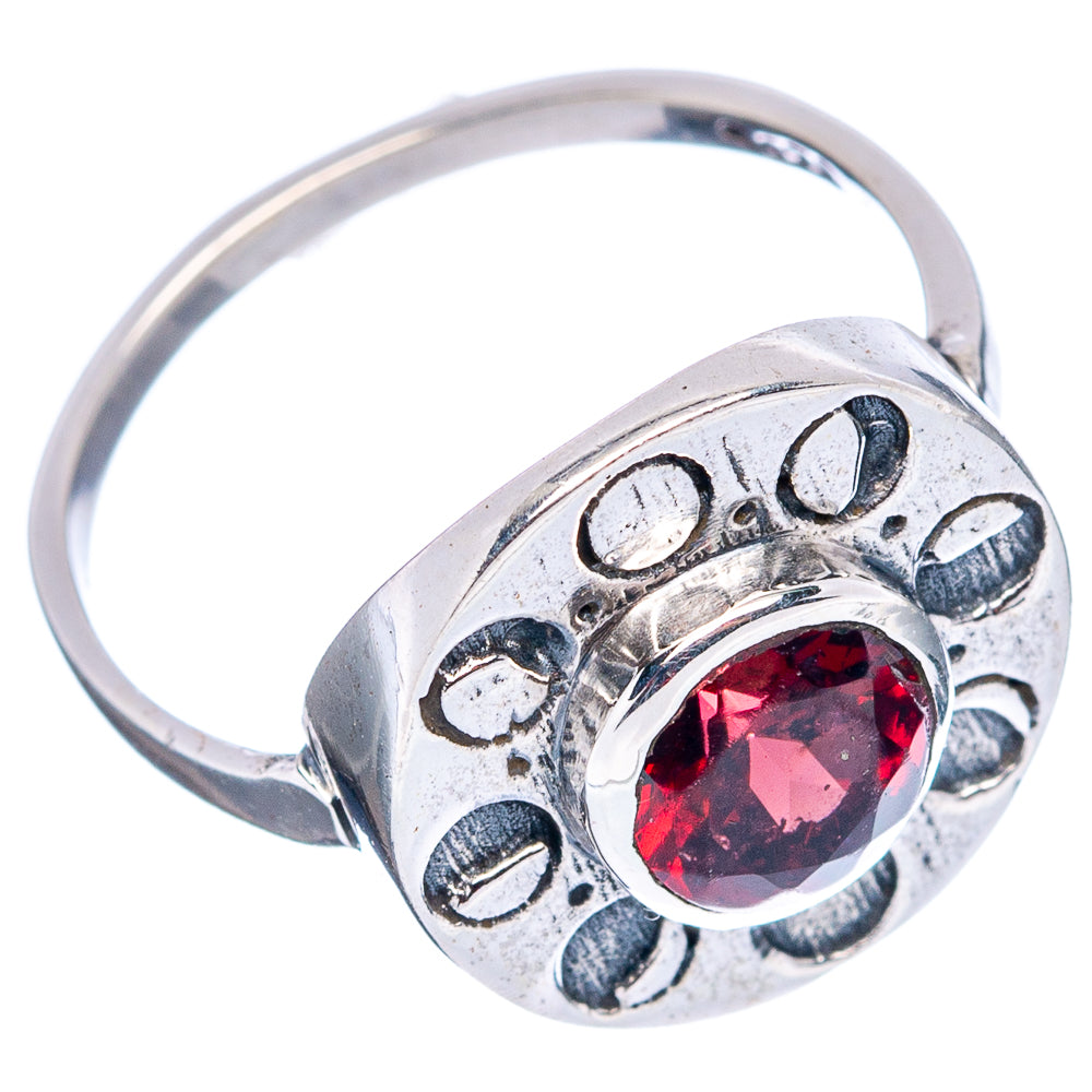 Garnet Dainty Ring Size 6 (.925 Sterling Silver)