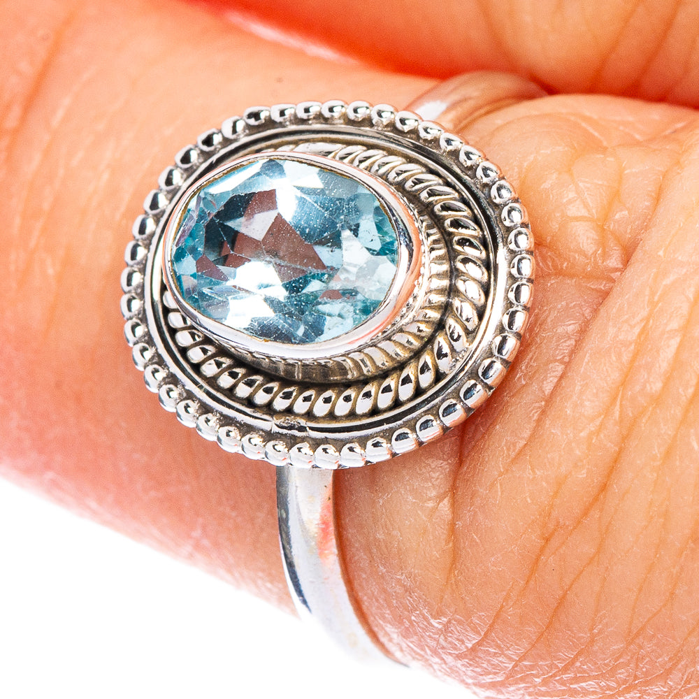 Blue Topaz Dainty Ring Size 6.5 (925 Sterling Silver) R147125