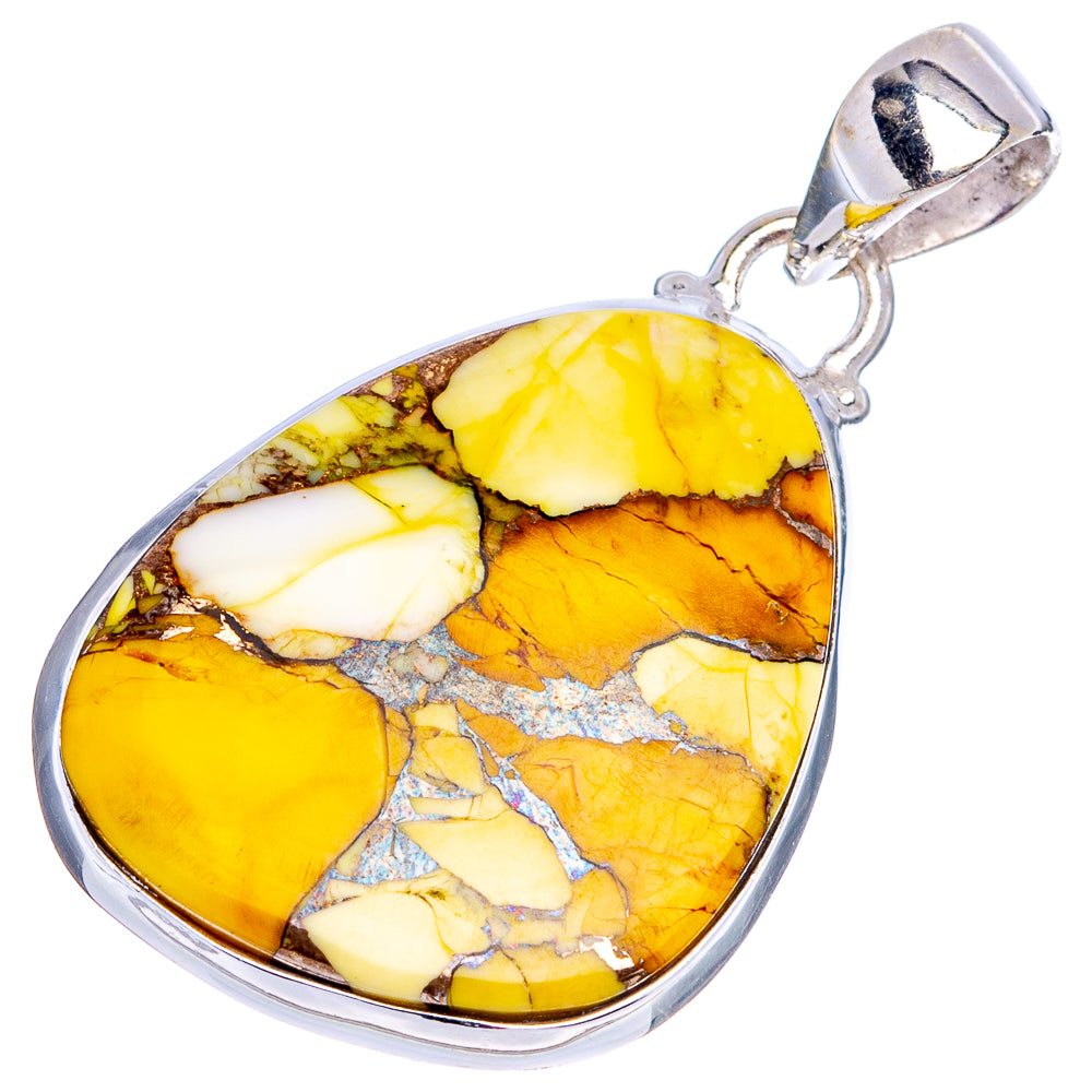 Honey Dahlia Mohave Turquoise Pendant 1 5/8" (.925 Sterling Silver)