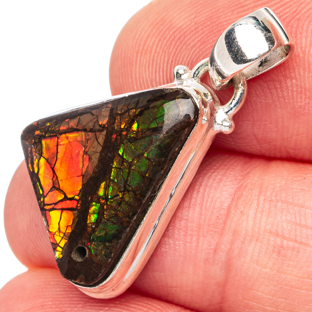 Rare Canadian Ammolite Pendant 1 1/4" (.925 Sterling Silver)