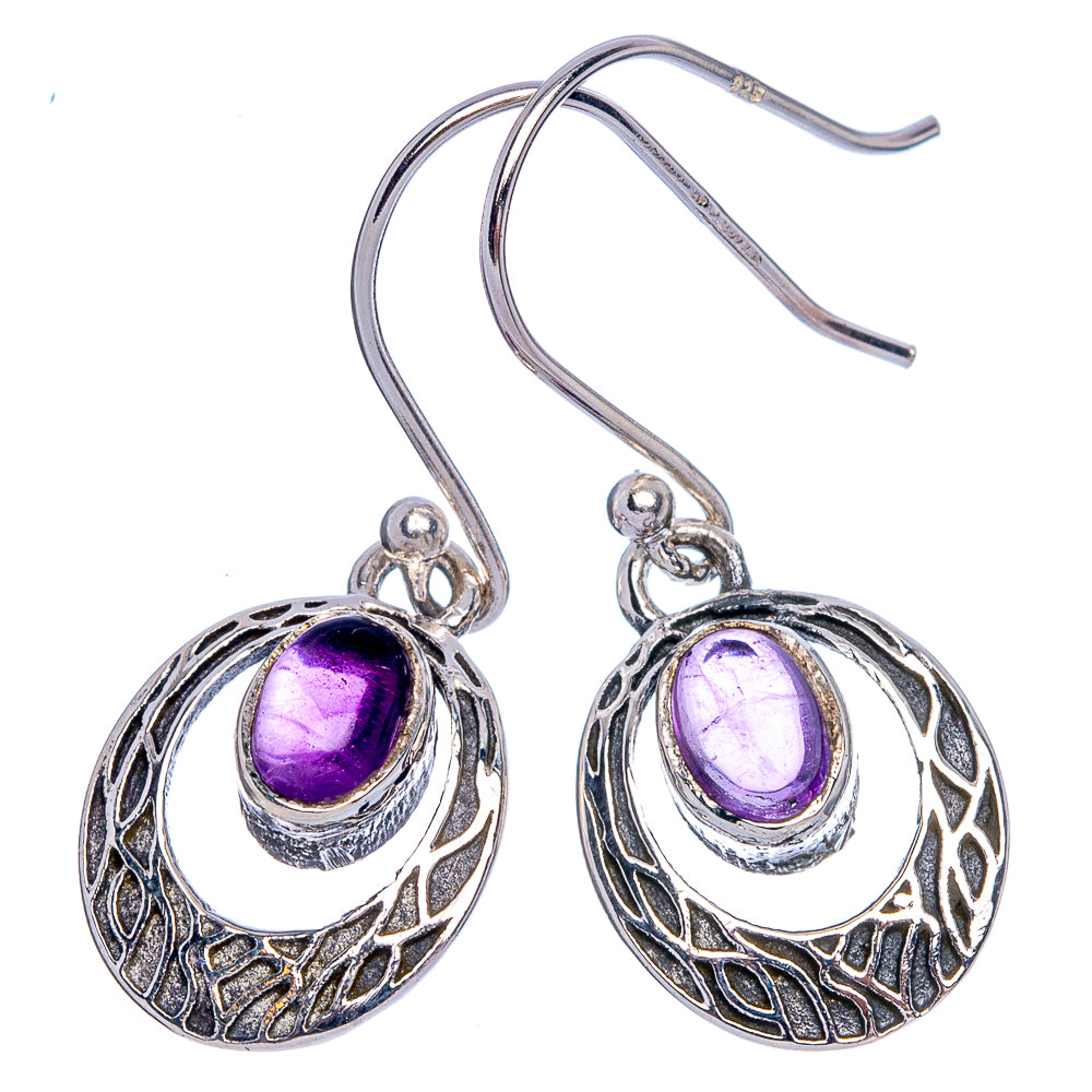 Amethyst Earrings 1 1/4" (925 Sterling Silver) E433276