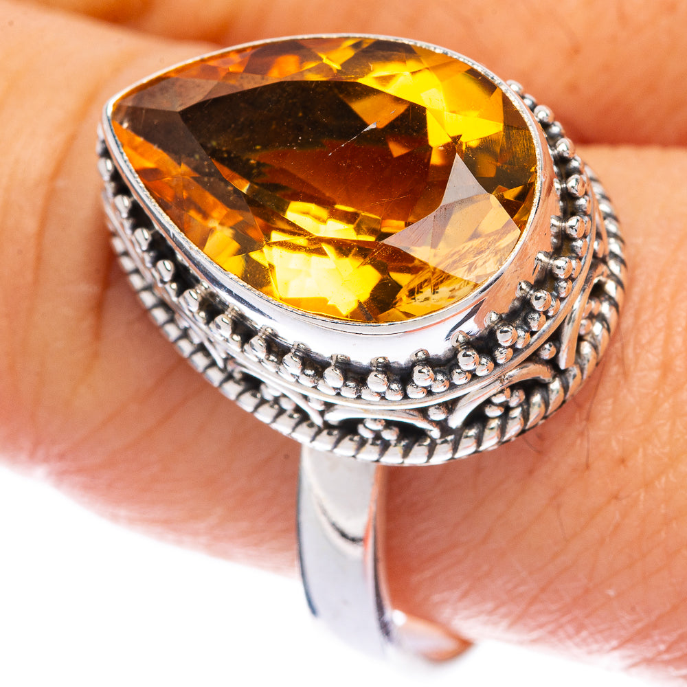 Faceted Citrine Ring Size 9.75 (925 Sterling Silver) R144629