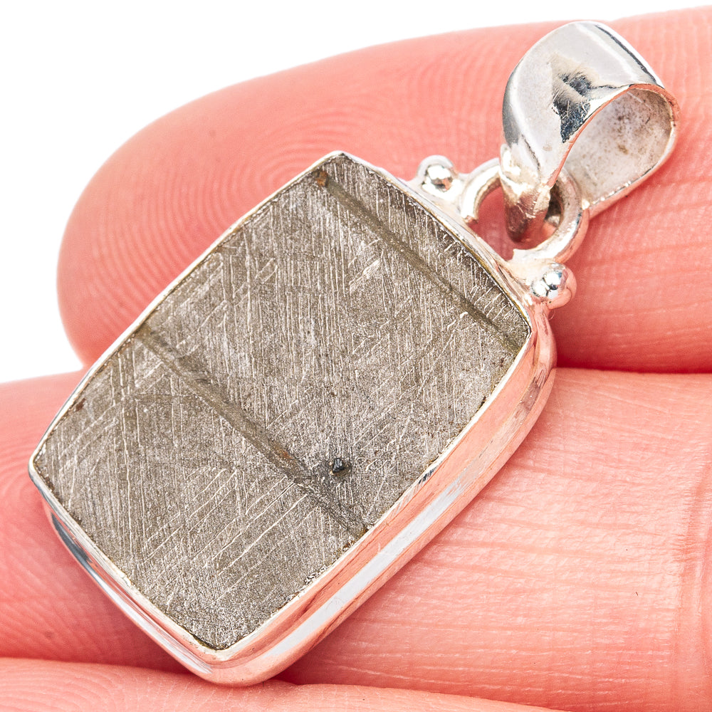 Rare Meteorite Pendant 1 1/4" (925 Sterling Silver) P41969