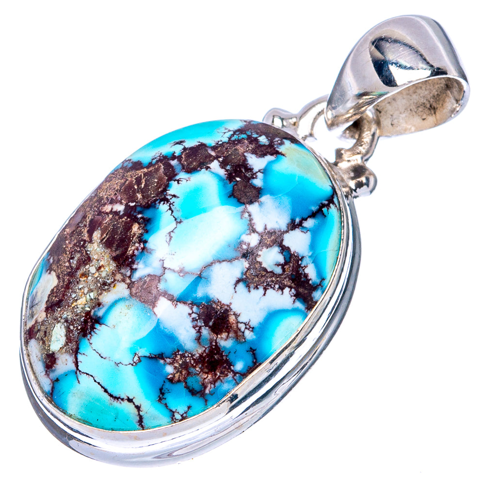 Rare Golden Hills Turquoise 925 Sterling Silver Pendant 1 1/4" (925 Sterling Silver) P41873