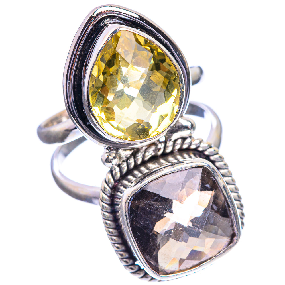 Large Smoky Quartz, Citrine Ring Size 7 (925 Sterling Silver) R143167