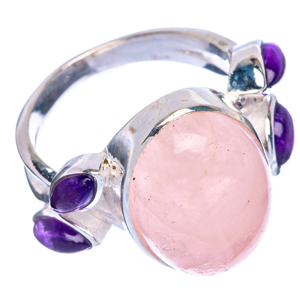 Rose Quartz, Amethyst Ring Size 7 (925 Sterling Silver) R144482