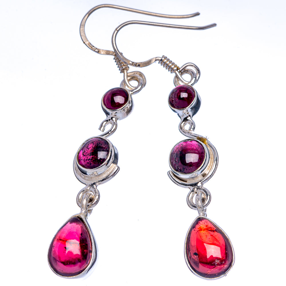 Garnet Earrings 2" (925 Sterling Silver) E433356