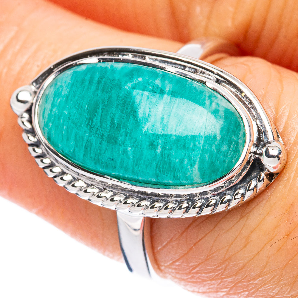 Asc Premium Amazonite Ring Size 6.75 (925 Sterling Silver) R3452