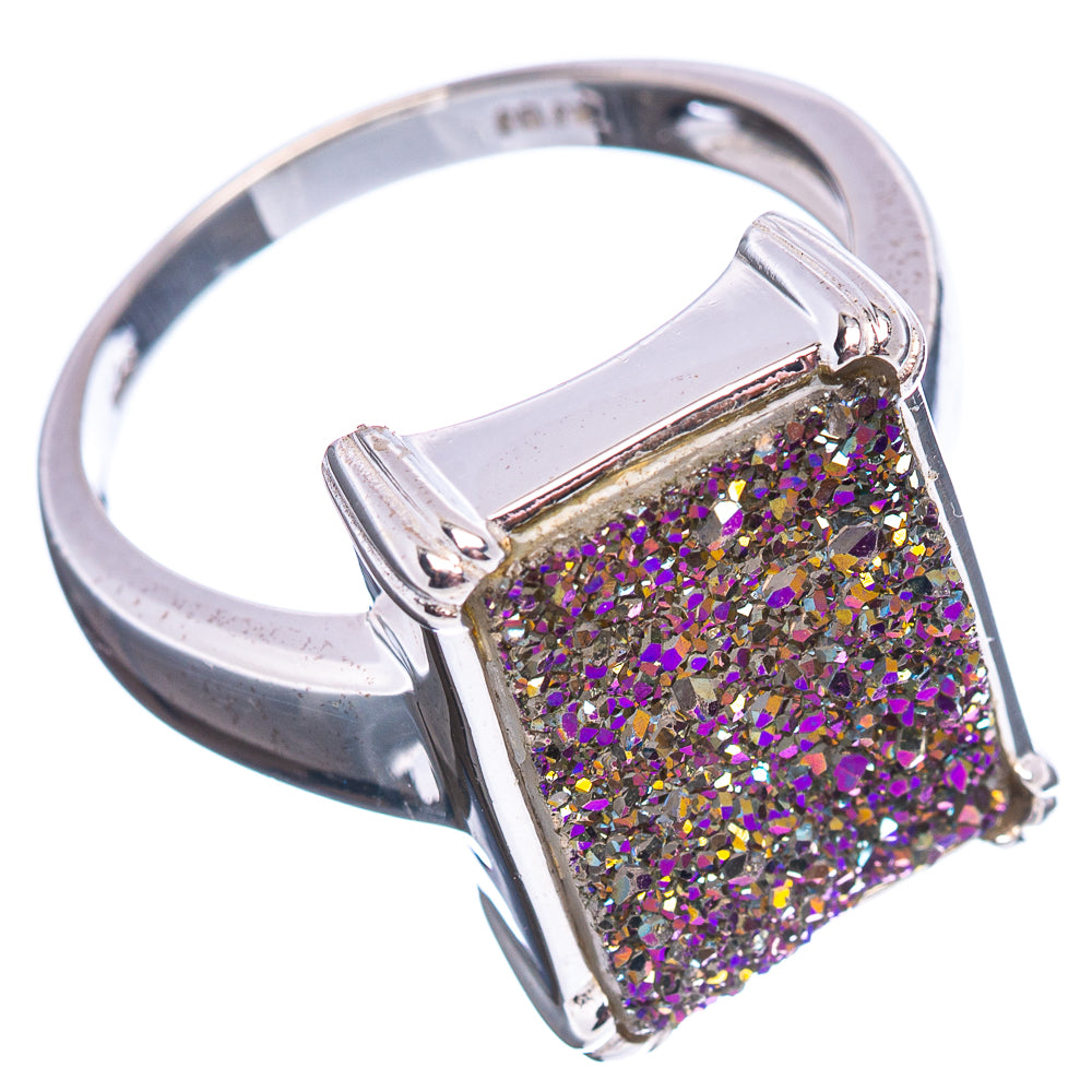 Premium Titanium Druzy Ring Size 11.5 (.925 Sterling Silver)