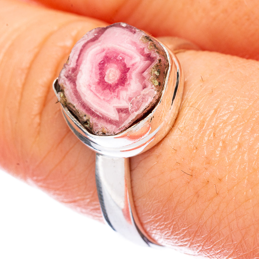 Rare Rhodochrosite Stalactite Ring Size 8.75 (925 Sterling Silver) R2790