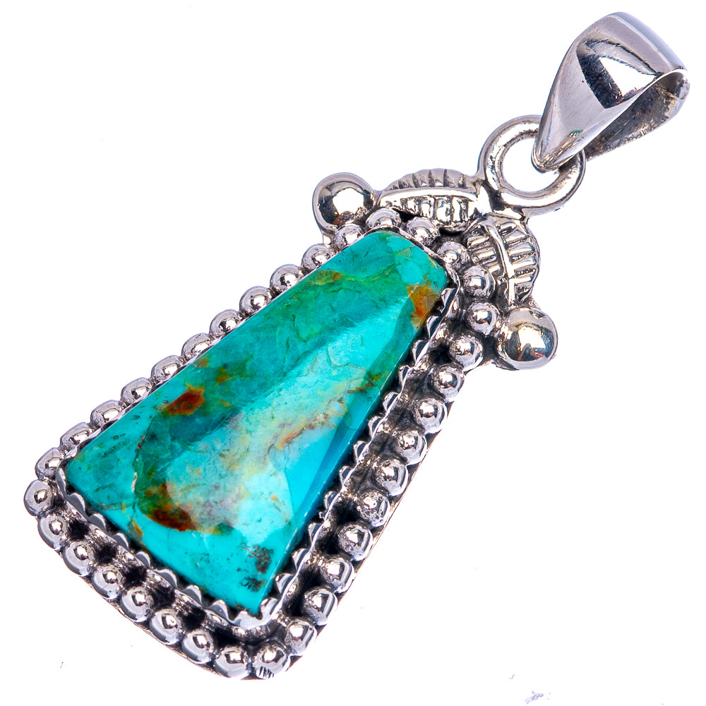 Rare Arizona Turquoise Pendant 1 3/8" (925 Sterling Silver) P42086