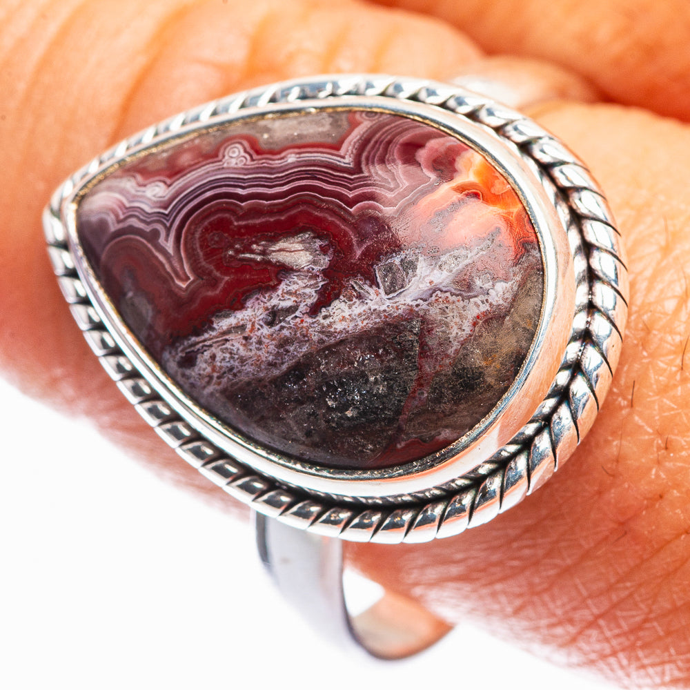 Crazy Lace Agate Ring Size 10.75 (925 Sterling Silver) R142285