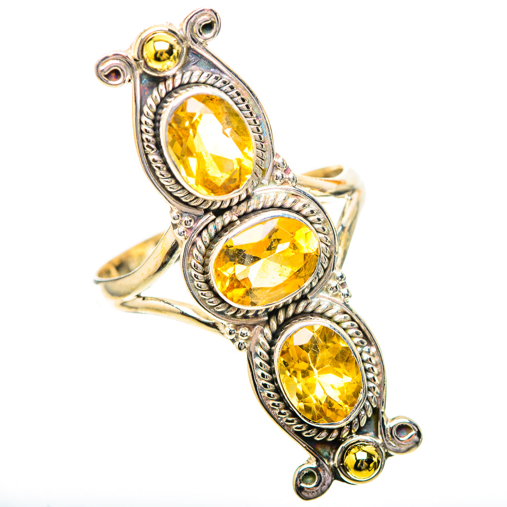 Large Faceted Citrine Ring Size 11 (925 Sterling Silver) RING139798