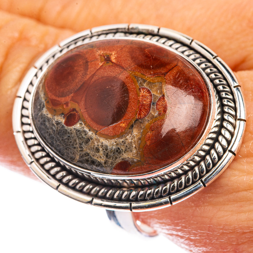 Large Mushroom Rhyolite 925 Sterling Silver Ring Size 10