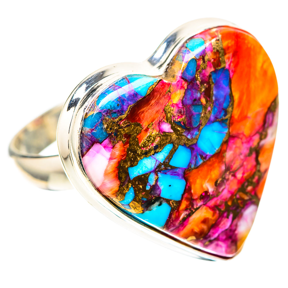 Large Kingman Pink Dahlia Turquoise Ring Size 11 (925 Sterling Silver) RING138665