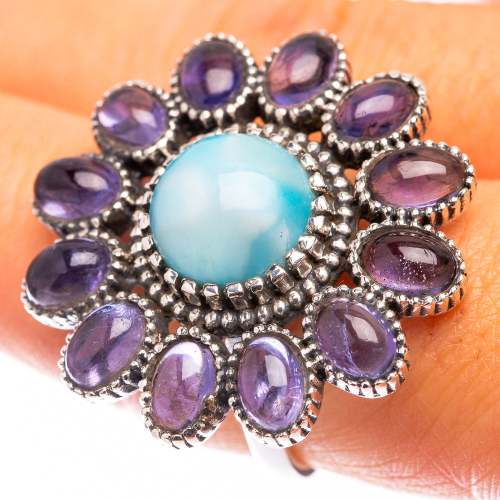 Large Larimar, Tanzanite Ring Size 8 (925 Sterling Silver) R141444