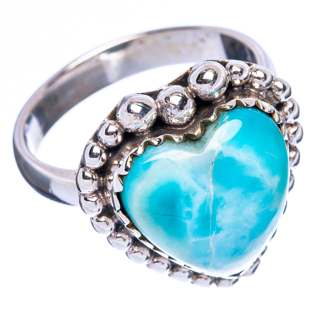 Larimar Heart Ring Size 6.5 (925 Sterling Silver) R2539