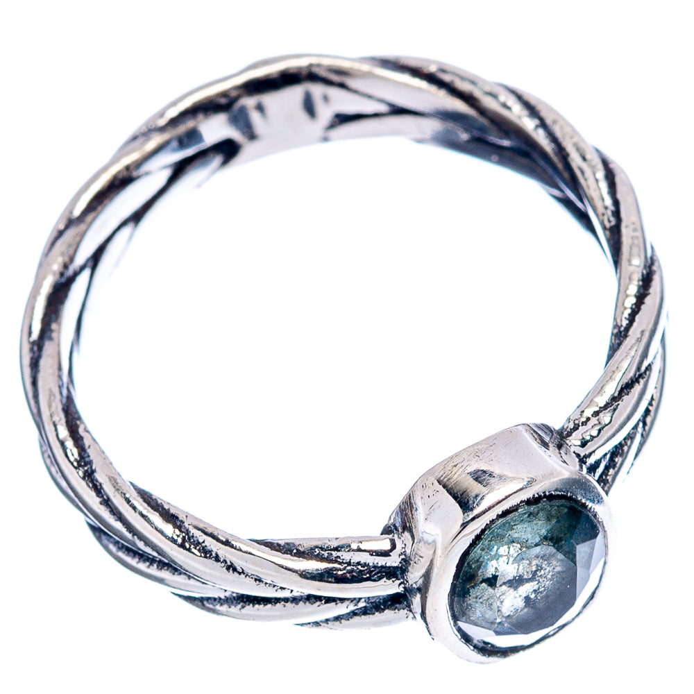 Aquamarine Dainty Ring Size 5.5 (.925 Sterling Silver)