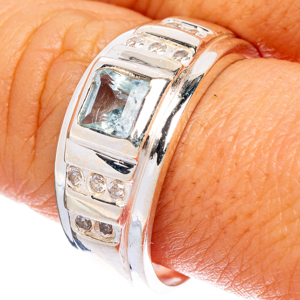 Blue Topaz Ring Size 10 (925 Sterling Silver) R1226