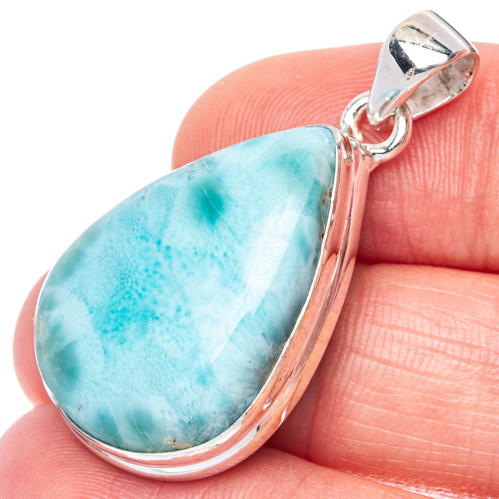 Larimar Pendant 1 1/2" (925 Sterling Silver) P41105